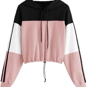 Cropped Drawstring Hoodie
